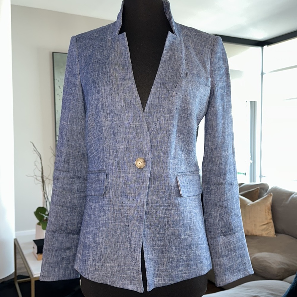 NWOT Veronica Beard Linen Dickey Jacket Sz 0